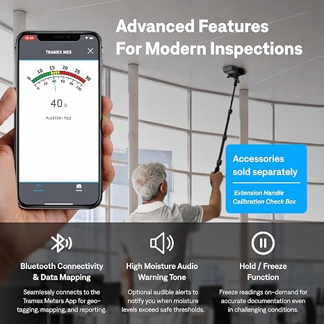 Tramex Moisture Encounter ME5 | Pinless Meter for Measuring Moisture Content in Wood, Drywall & Building Materials
