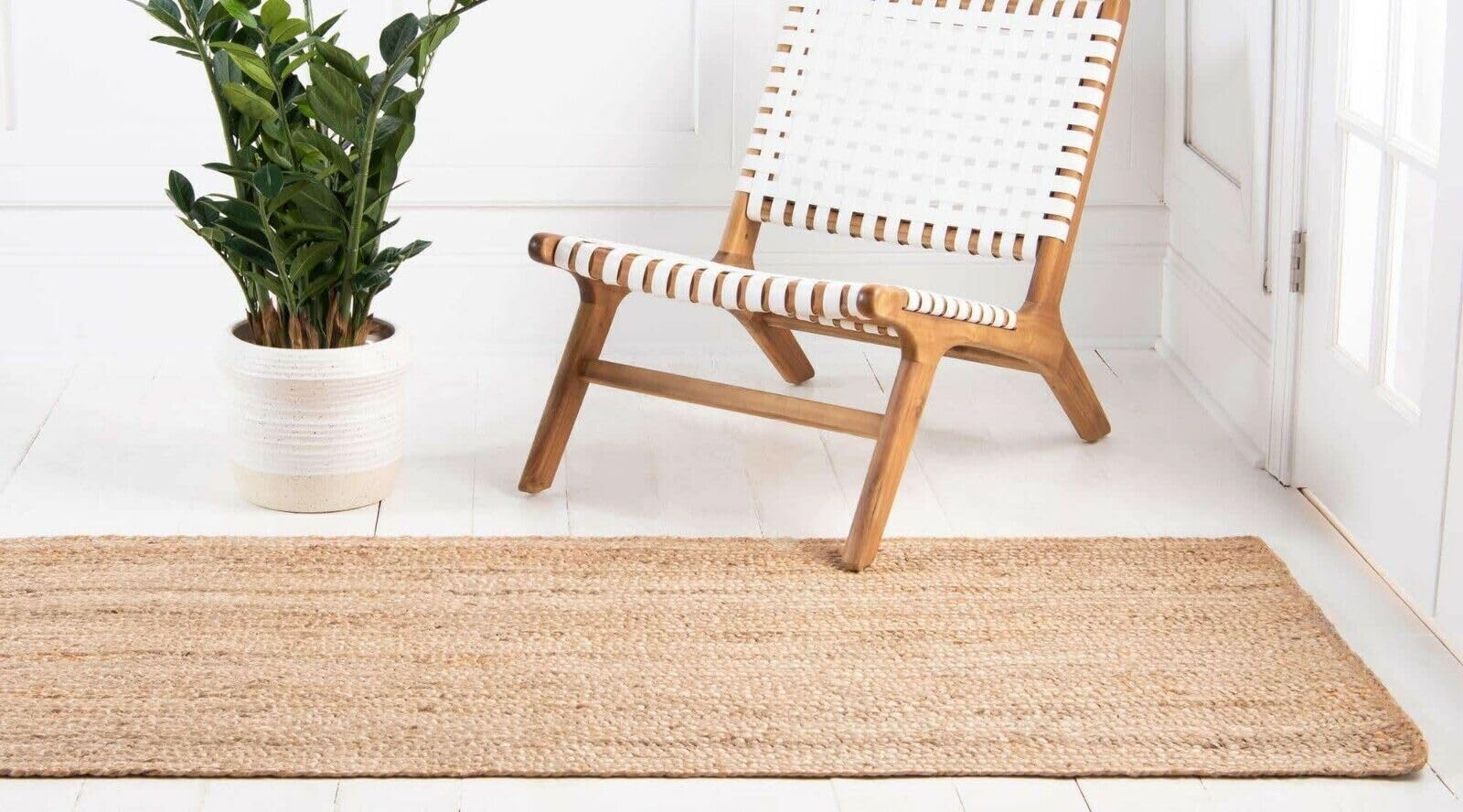 Avgari Creation Tapis rectangulaire 100 % jute naturelle fait à la main - Tapis moderne pour décoration d'intérieur et d'extérieur (60 x 270 cm)