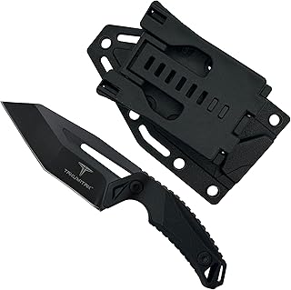 Hunting Survival Knife 6.5" Full Tang Fixed Blade Knives Camping Gear with Extra Set of FRN Handle Scales, MOLLE Clip Horizontal and Vertical Carry - TKF3S02 - TAKUMITAK