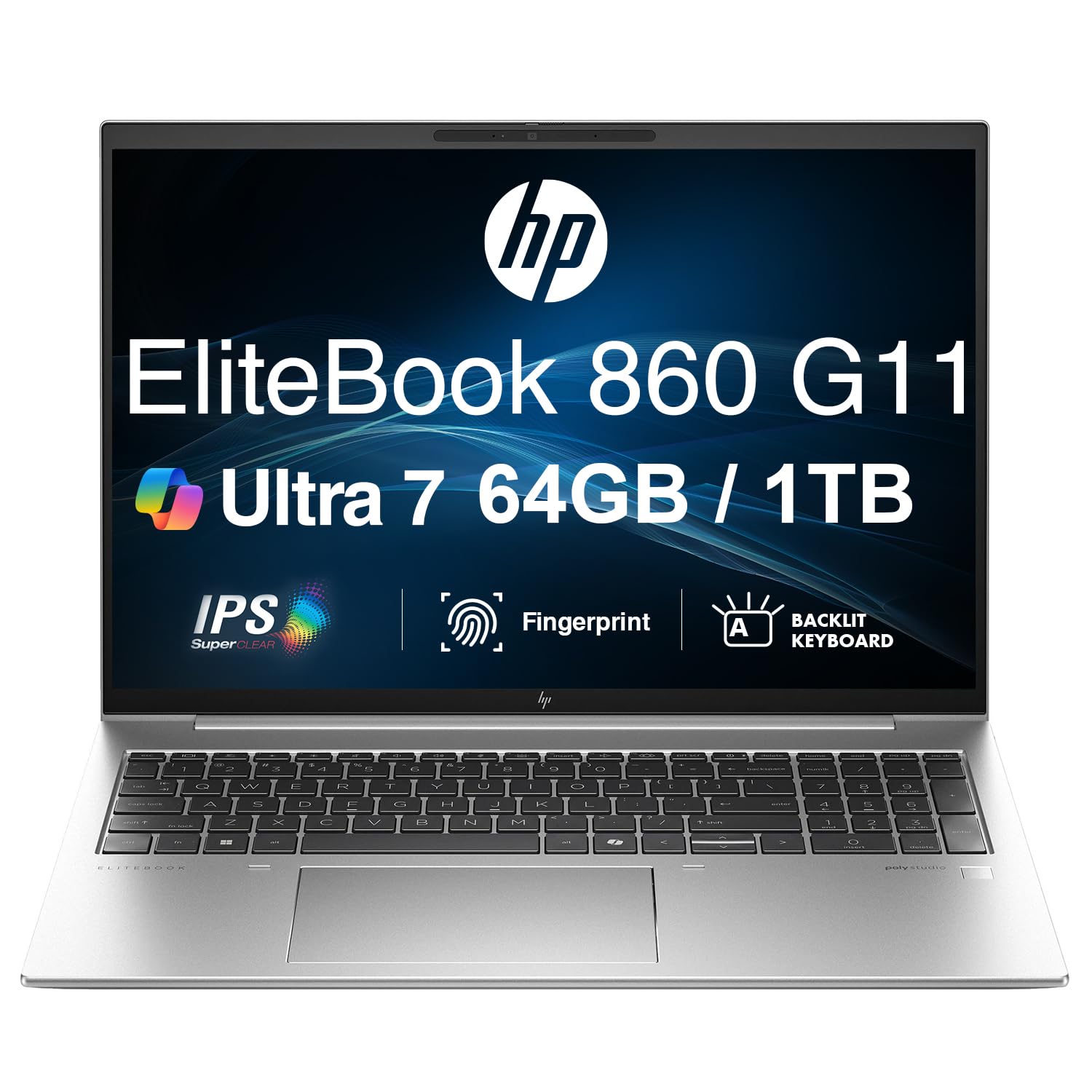 HP EliteBook 860 Copilot+ Business Laptop 16.0" IPS FHD+ Display (Intel Ultra 7 165U, 64GB DDR5, 1TB SSD, Backlit KB, 2 Thunderbolt 4, Fingerprint,