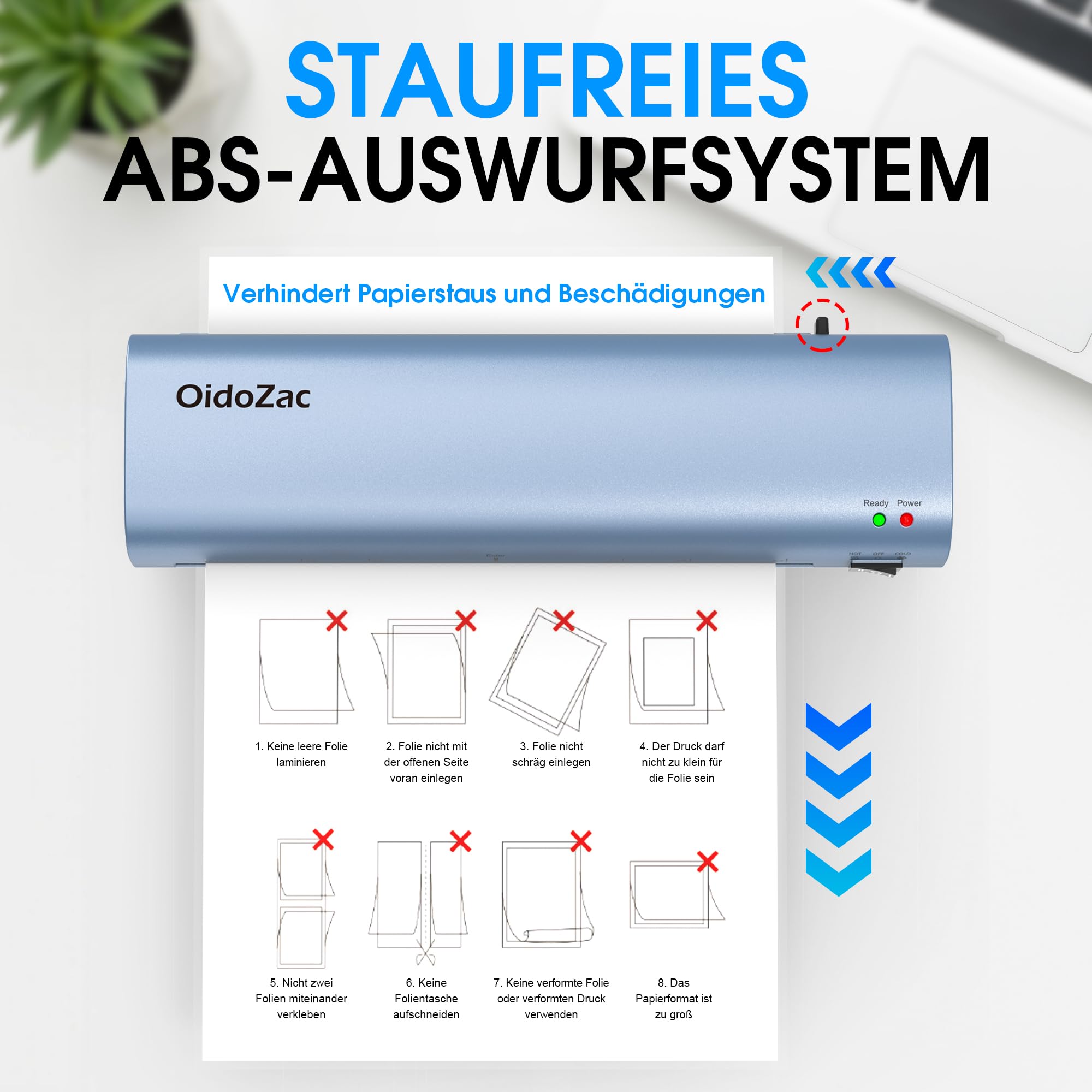 Superleichtes A4 Laminiergerät, 4-in-1 Heiß- & Kaltlaminierung