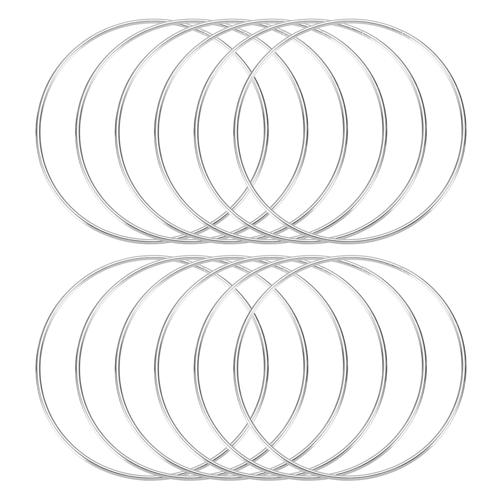sourcing map 12 Pcs Dream Catcher Rings,Metal Crafts Hoops Floral Hoop 4.7 Inch Macrame Hoops Rings for DIY Crafts Wreath Making Supplies Plant Hangers,Silver