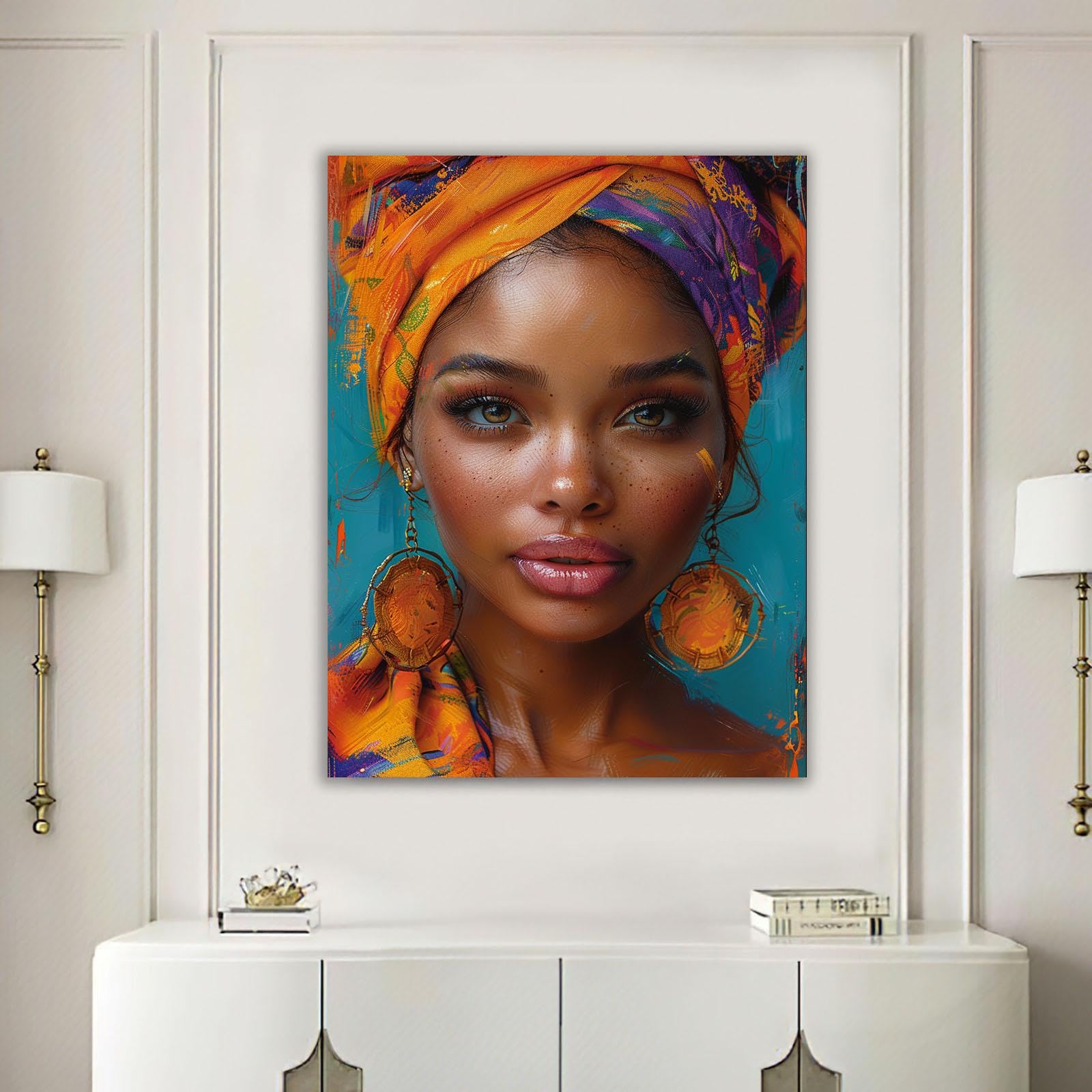 Amazon.co.jp: ZFXFHDR(へ楽ーツ) アフリカの女性 絵画 アフリカ