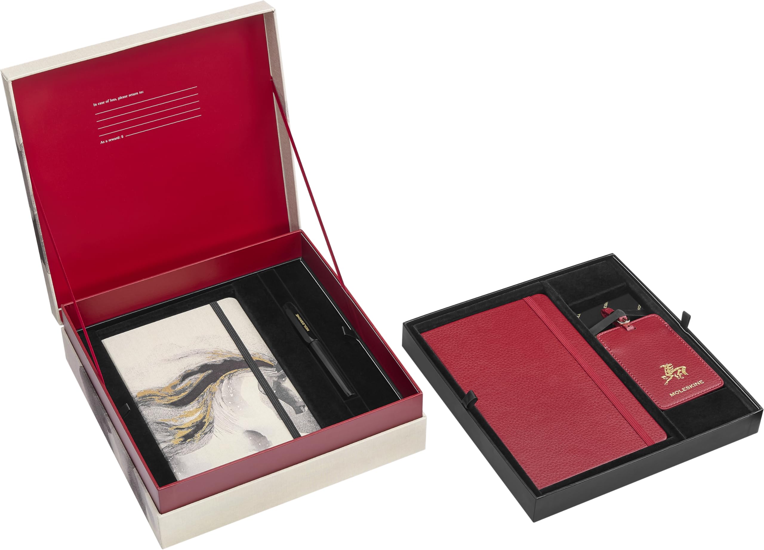 Moleskine Das Jahr des Pferdes Premium Bundle. Notizbuch L/A5, liniert, fester Einband, Kalligrafie, Precious & Ethical Vegea Notizbuch, L/A5, fester ... Gepäckanhänger, wiederverwendbare Geschenkbox