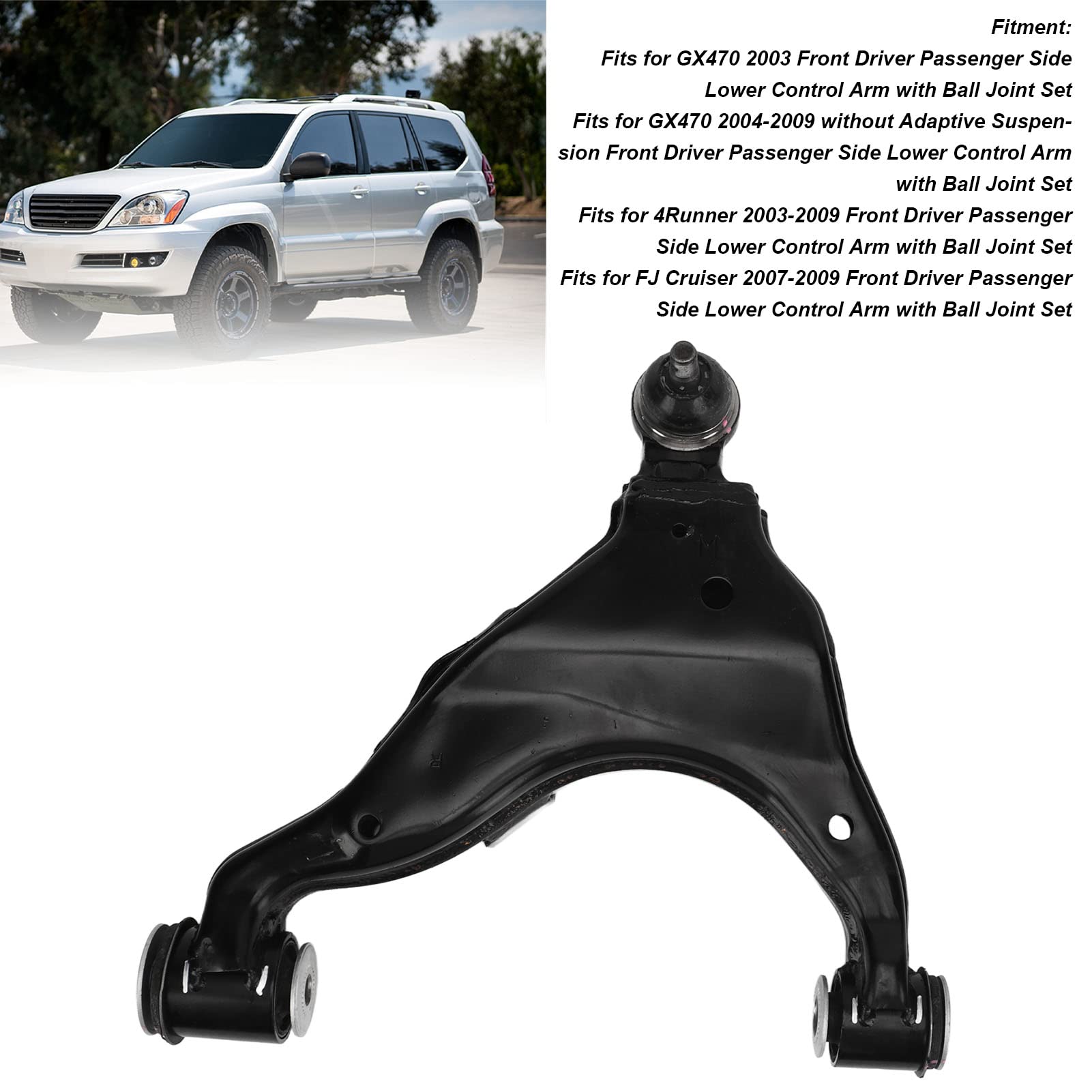 Qqmora Przedni Dolny Wahacz Zawieszenie Metalowe o Wysokiej Wytrzymałości do FJ Cruiser 2007-2009 i 2003-2009 1 Jednostka