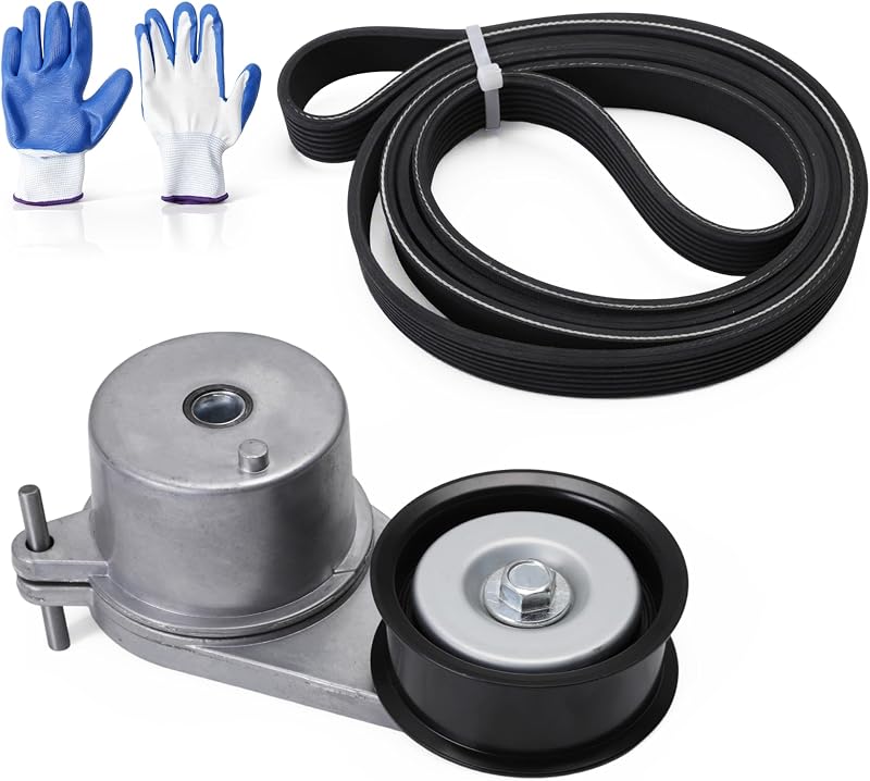 Kit de correia serpentina e tensionador JAVOUKA para Infiniti e Nissan V6 3.7L – 2 peças