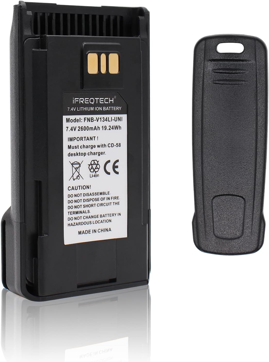 FNB-V134LI Battery for Vertex Standard VX-260 VX-261 VX-264 EVX-261 VX-451 VX-454 VX-459 with Belt Clip 2600mAh
