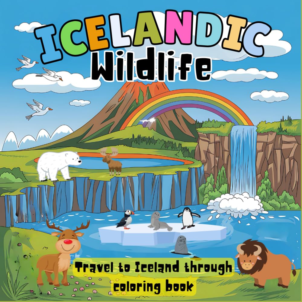 Icelandic wildlife, Travel to Iceland through coloring book: Printable Icelandic wildlife coloring pages for stress relief, kids and toddlers