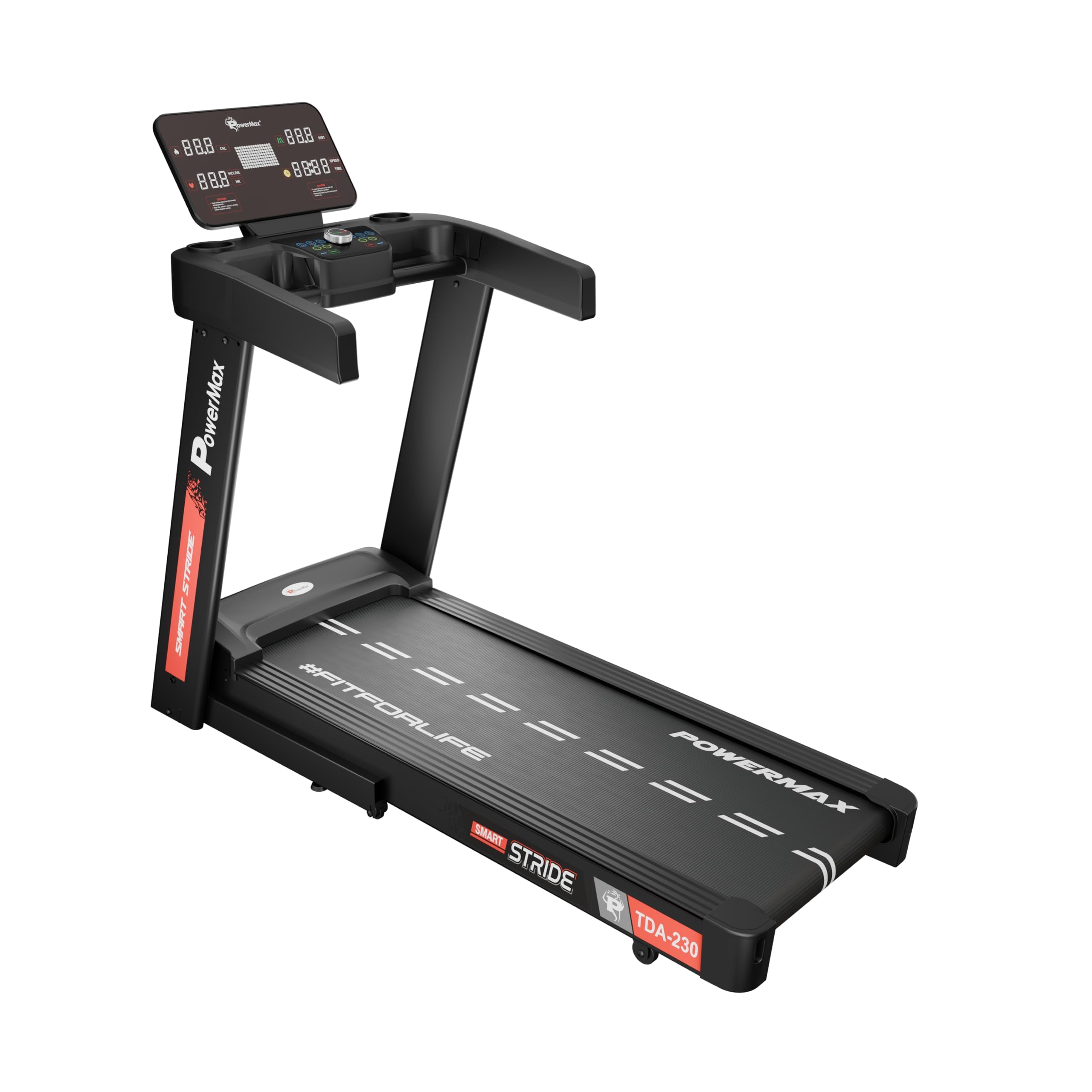 PowerMax Fitness TDA-230 (4HP Peak) Smart Folding Electric Treadmill with Auto Incline, MP3, Speaker, DIY and Virtual Assistance, Exercise Machine for Home Gym and Cardio Training-picture-27