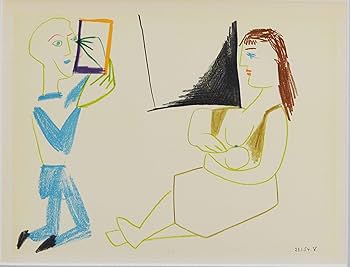 パブロ・ピカソ　リトグラフ　１９６２年制作の版画　人間喜劇よりIV No.55 パブロ・ピカソ リトグラフ 1962年制作の版画 人間喜劇よりIV No