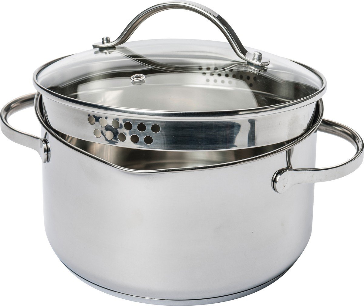 ELO Pentola in Acciaio Inox a Induzione Con Coperchio in Vetro, 20 cm