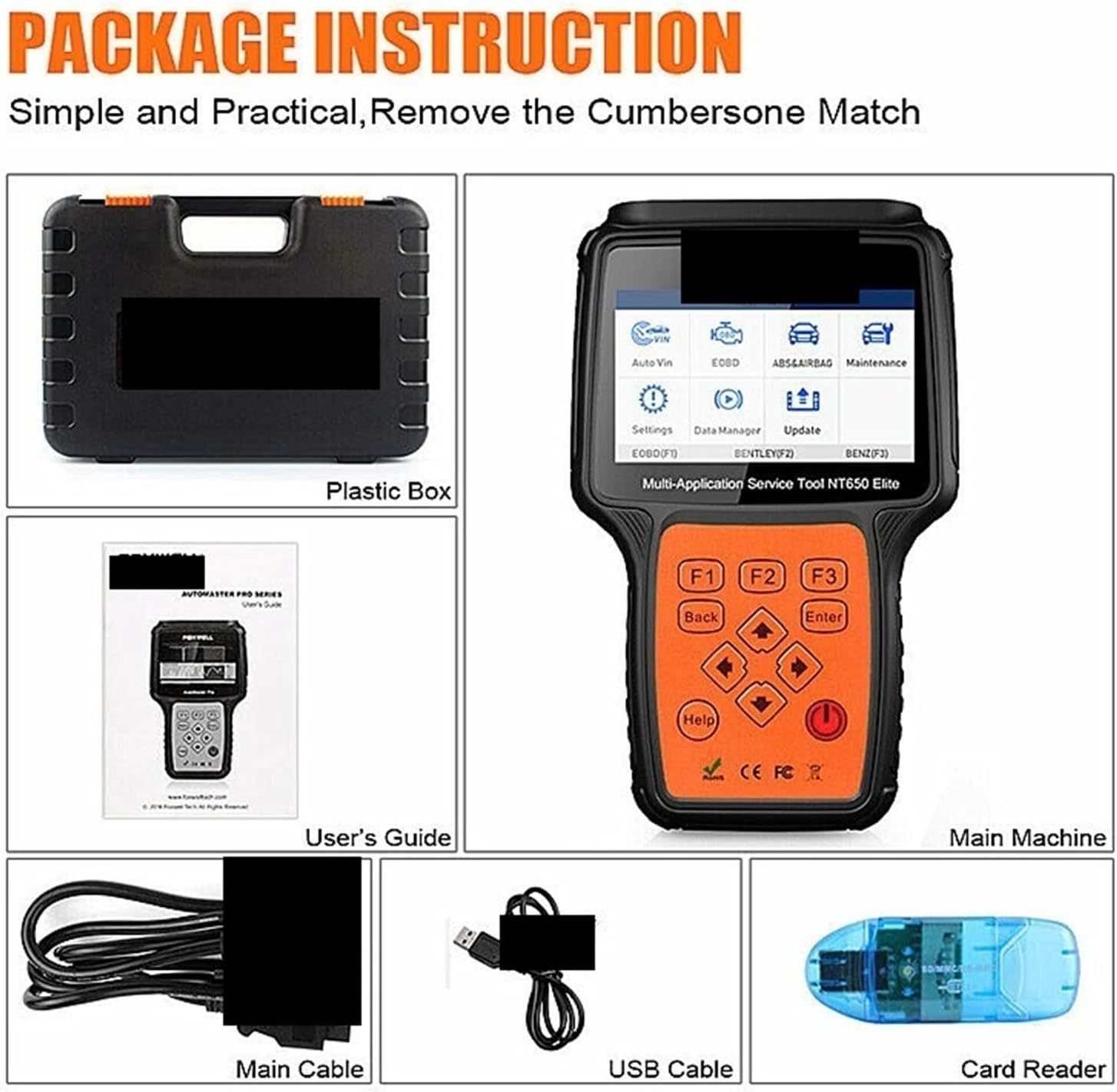 Car Code Reader, NT650 Wireless Bidirectional Car OBD2 Scanner Diagnostic Reset Scan ABS SRS EPB Oil TPS 26+ Auto,for Cars