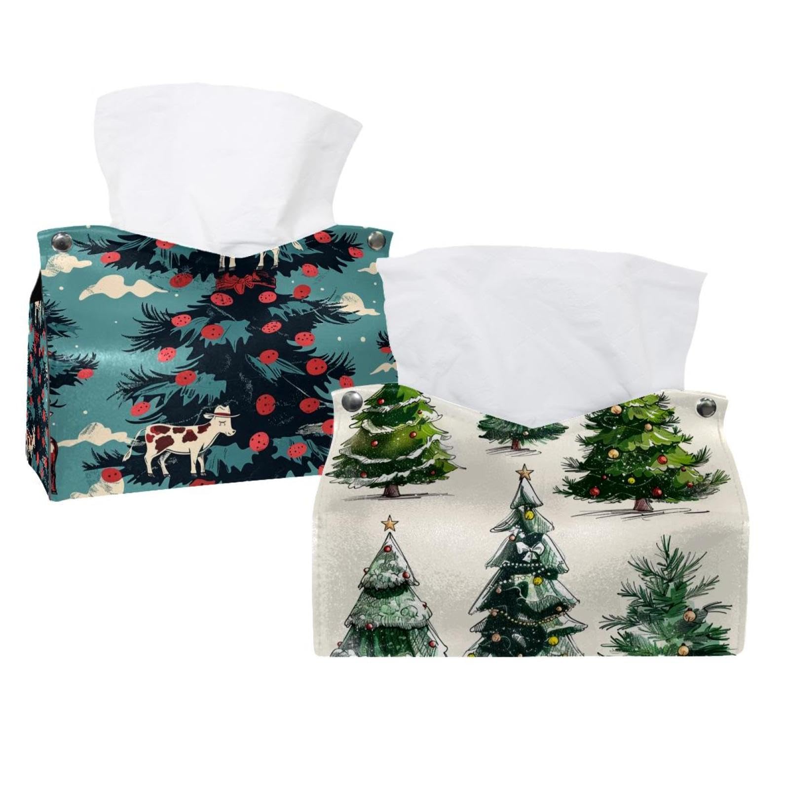 Sapins de Noël avec porte-mouchoirs 19 cm compact et stable pour vos mouchoirs
