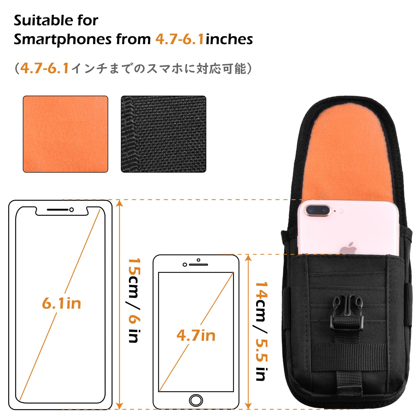 TRIWONDER Torba na telefon Molle Etui na telefon Taktyczna torba Molle Torba na pasek Pakiet bezpieczeństwa EDC Zestaw akcesoriów zewnętrznych