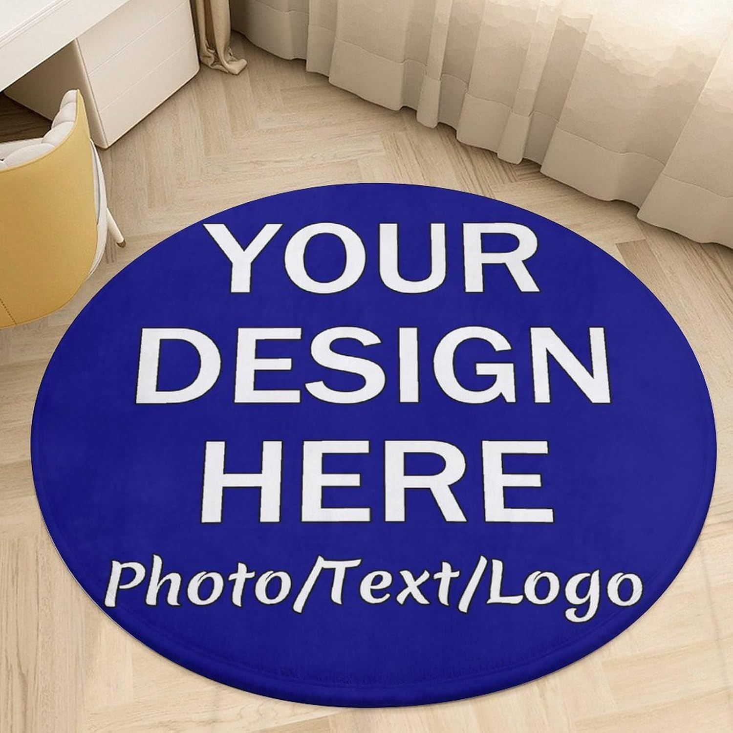 Custom Rugs Personalized with Logo Image Text Photo Area Carpet Anti Slip Washable Round Door Mat Decorative for