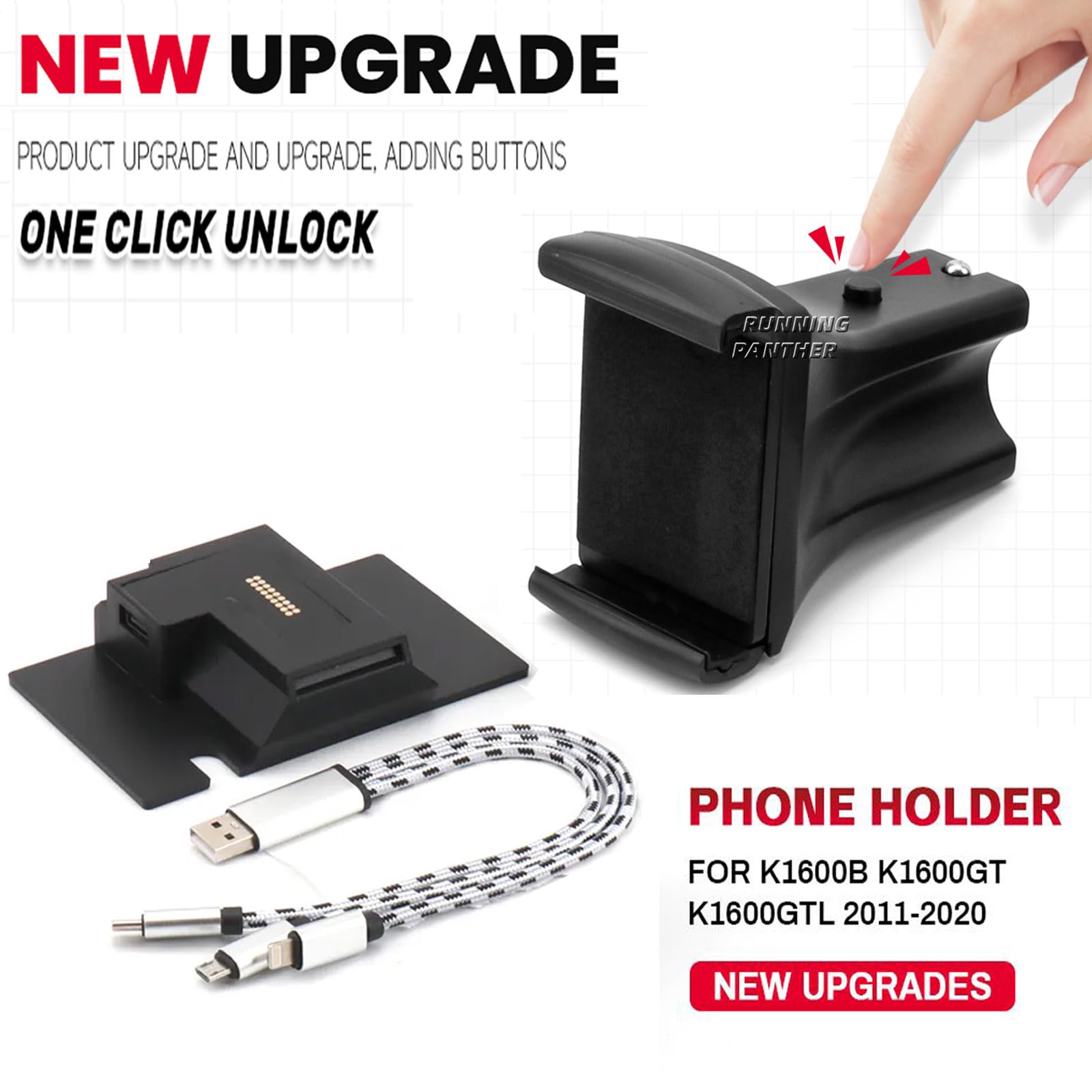 Amazon.com: RUNNING PANTHER Upgrade Motorcycle Phone Holder for