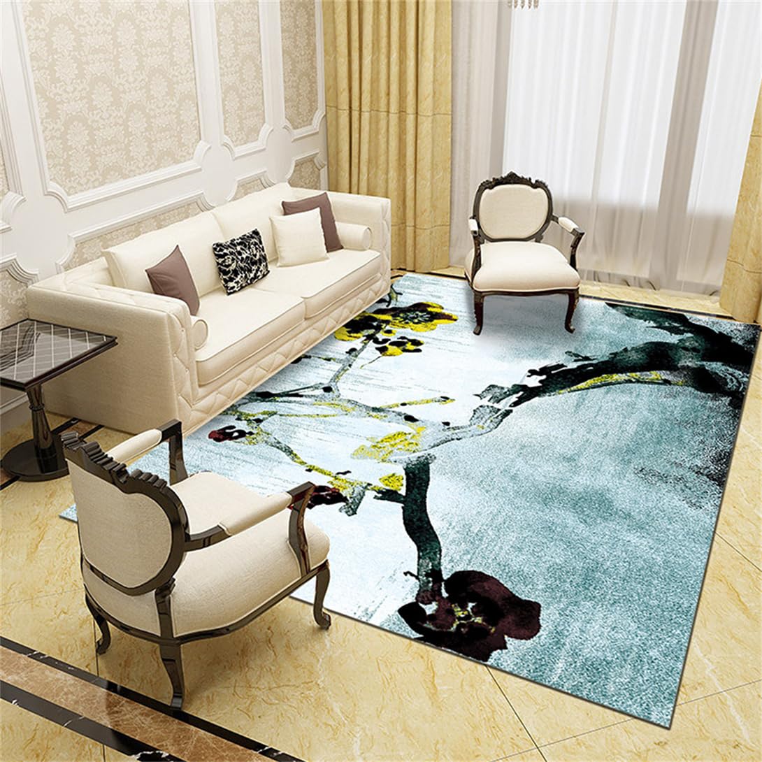 Kinder Teppiche 50X80Cm Waschbare+Teppiche Wohnzimmer Schlafzimmer Einfach Waschbar Abstrakt Hellblau Schallschutz Teppich Für Die Küche