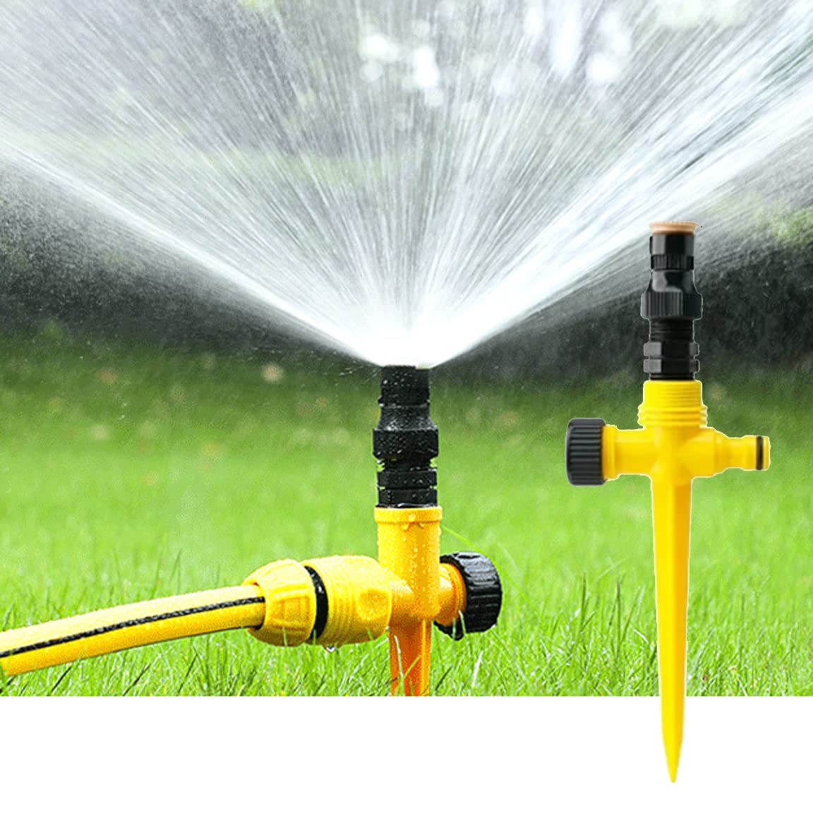 Arroseur sur Trépied Robuste Automatique Réglable Télescopique | Arroseur à Couverture Double Face avec Trépied Système d'Arrosage Irrigation pour Extérieur Jardin Ferme Paysage