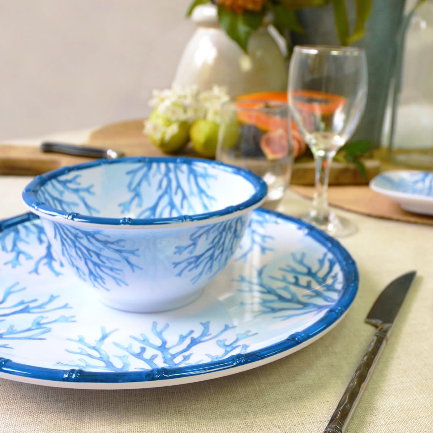 Bandeja De Melamina Con Asas Y Diseu00f1o De Flores 50 X 36 X