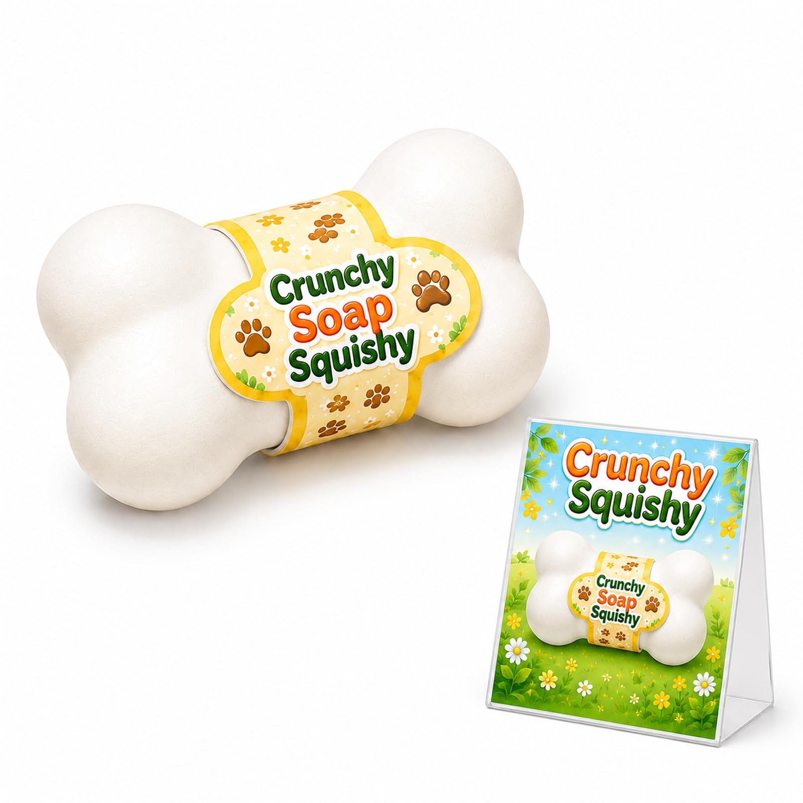 OKESYO Crunchy Squishy Peanut Mango Soap Potato Pudding Stress Ball, ASMR Bead Filled, Slow Rising Squeeze Realistic Food Shape Squishies, Gifts for Adults