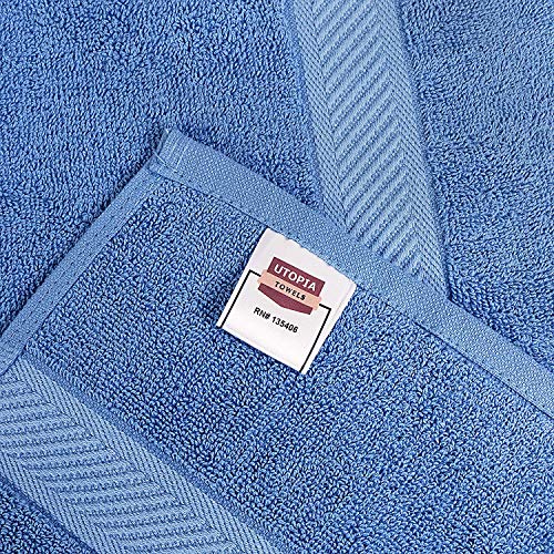 Image of Utopia Towels Cotton Towels, Electric Blue, 24 x 48 Inches Towels for Pool, Spa, and Gym Lightweight and Highly Absorbent Quick Drying Towels, (Pack of 6)