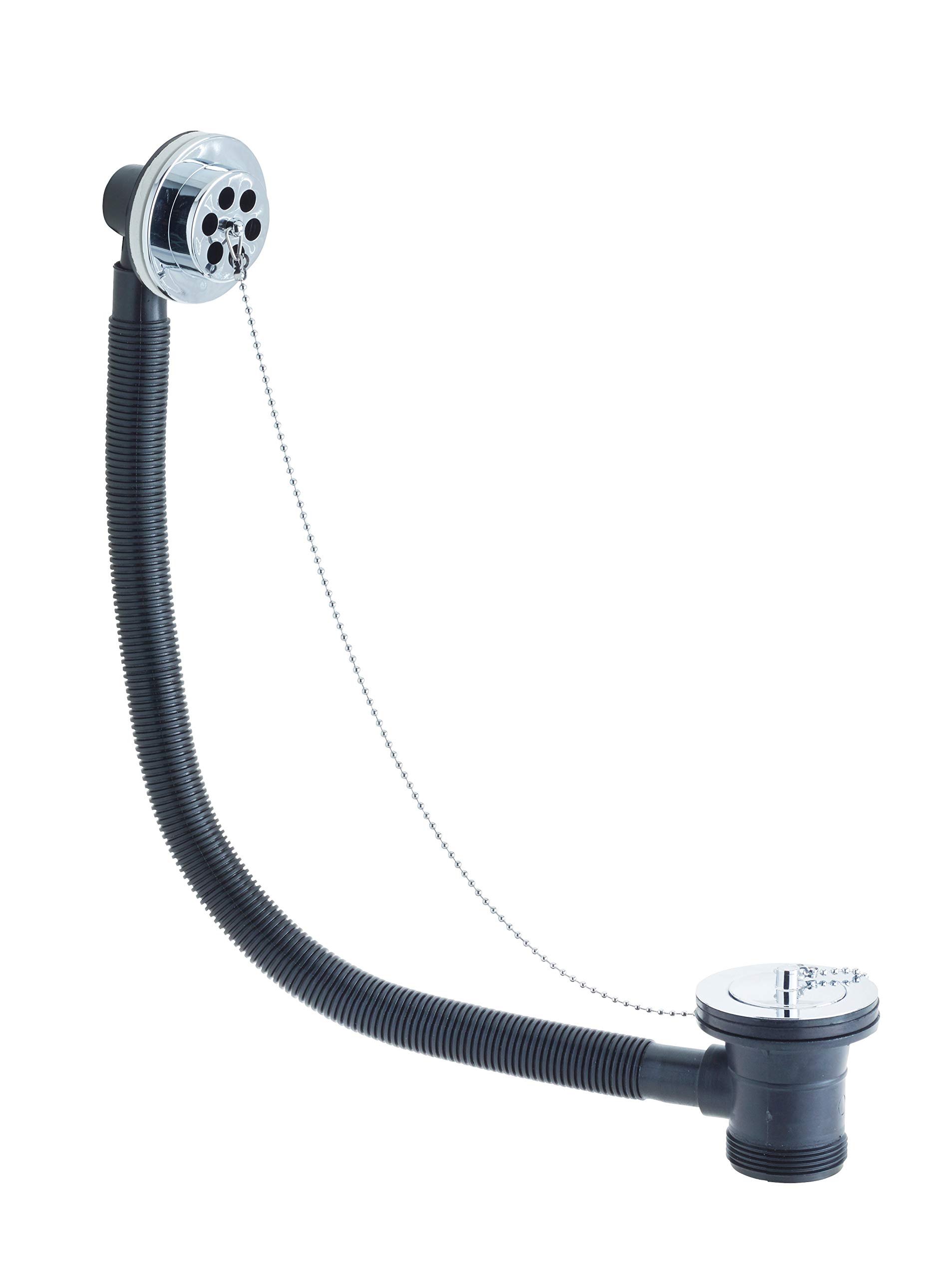 Bristan Chrome Traditional Slotted Bath Waste With Abs Plug And Overflow | | Brass | 70Mm X 600Mm X 70Mm