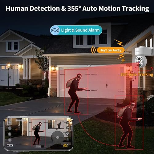Miniatura 3 de Cámaras de seguridad inalámbricas solares para exteriores, cámaras WiFi para seguridad del hogar alimentadas por batería, seguimiento automático,