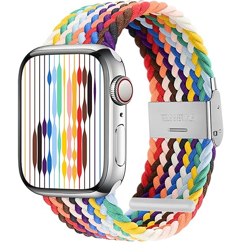 PROATL Sport Braided Solo Loop Strap Compatible With Apple Watch Band 49mm 45mm 44mm 42mm 41mm 40mm 38mm for Men and Women, Breathable Soft Wristband Stretchy Nylon Elastic Belt Bracelet for iWatch Series Ultra SE 8 7 6 5 4 3 2 1