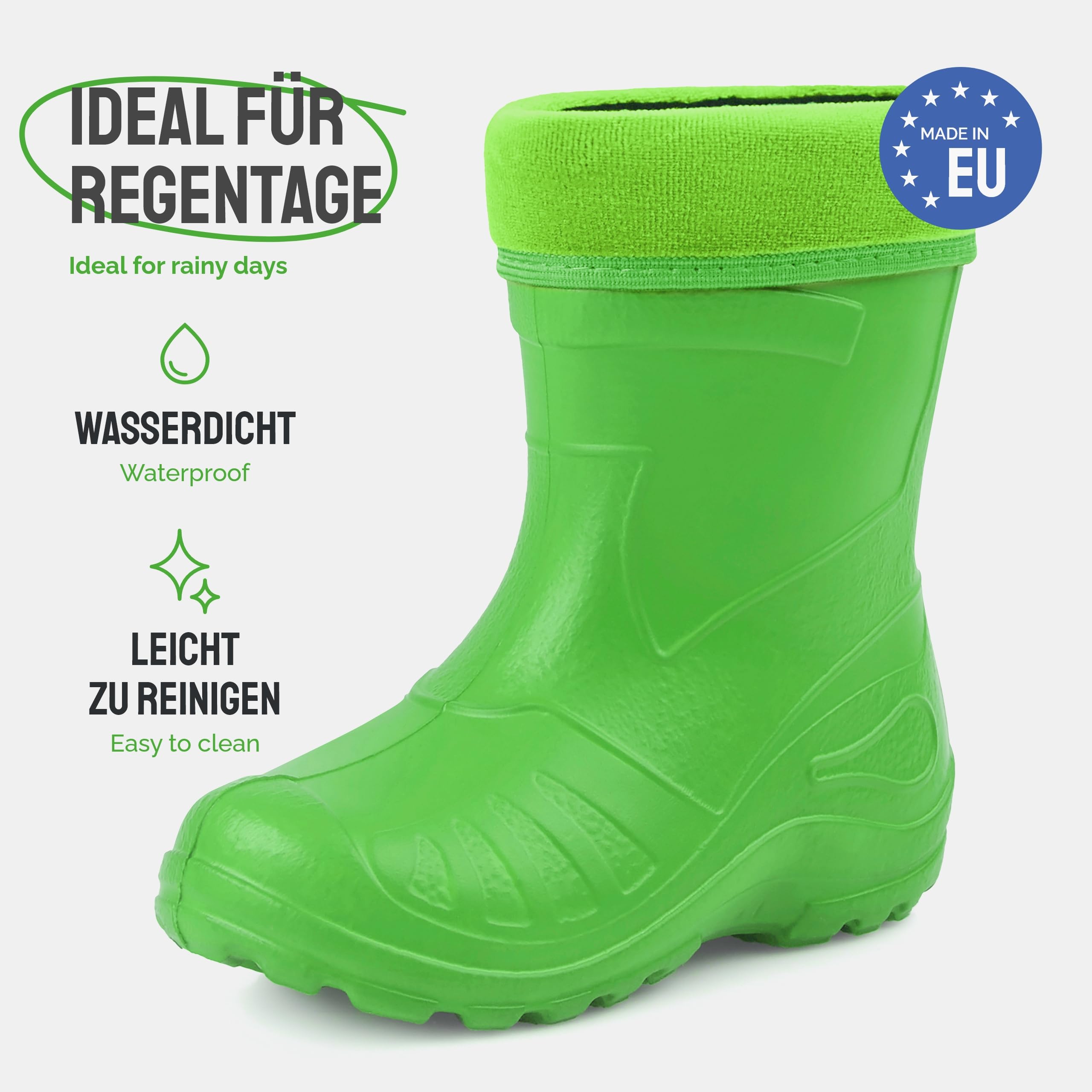 Ladeheid Gummistiefel Kinder federleichte und wasserdichte Eva Thermo Regenstiefel Gummistiefel gefüttert KL050