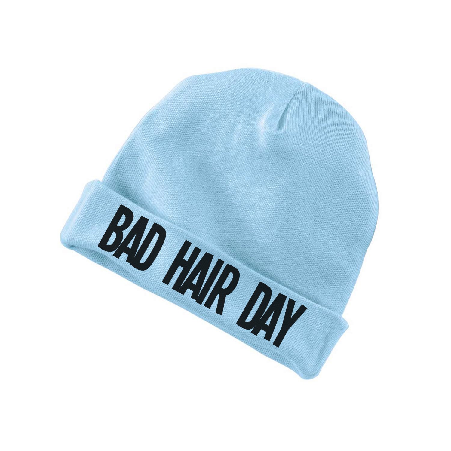 Decal Serpent Bad Hair Day Funny Baby Beanie Cotton Cap Hat - Blue