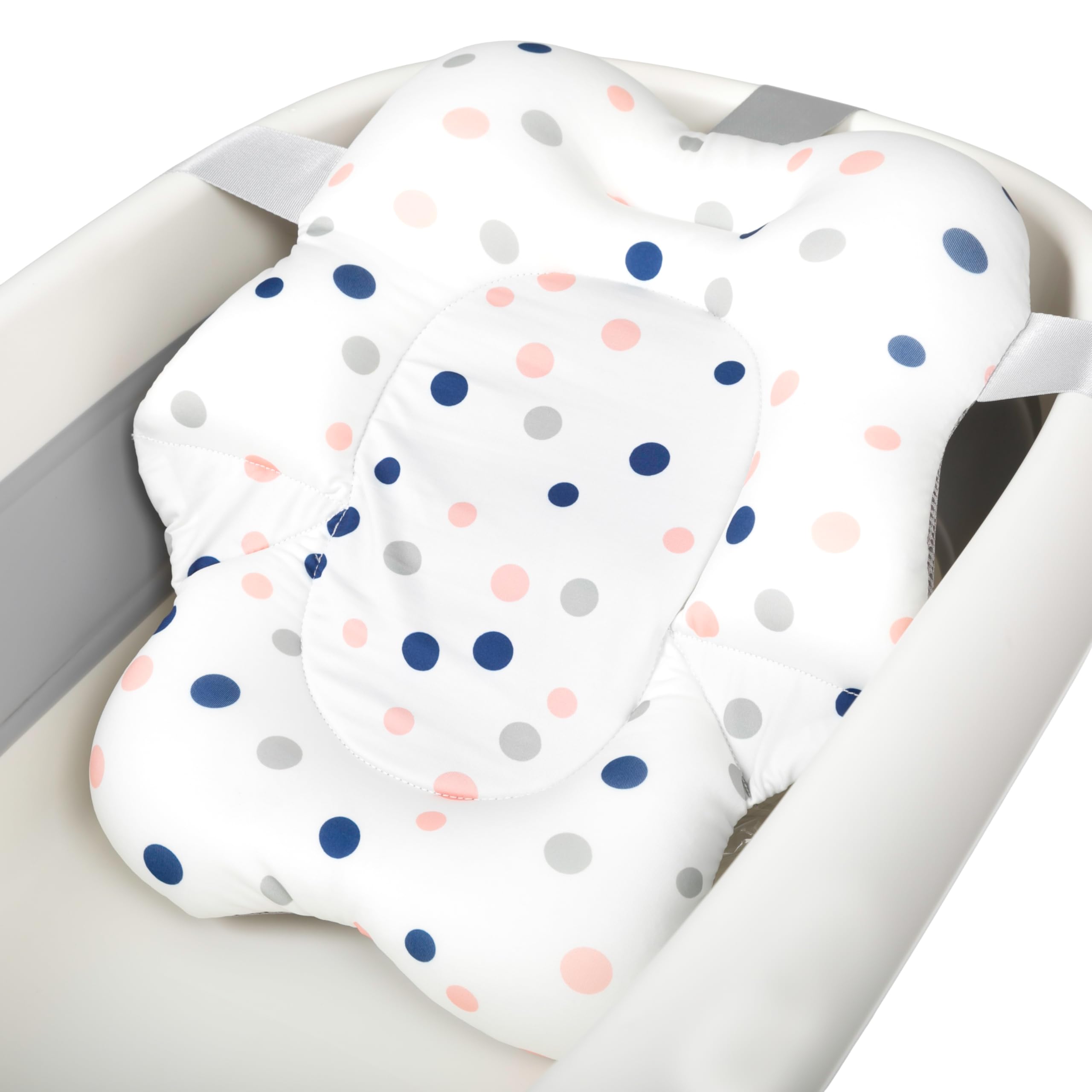 Toral Bañera Bebe con Patas y Cojín Comoda, Facil de Guardar, con Tapón y Patas Antideslizantes - Bañera Bebé Plegable Portatil - Asiento Bañera Bebe modelo Iris