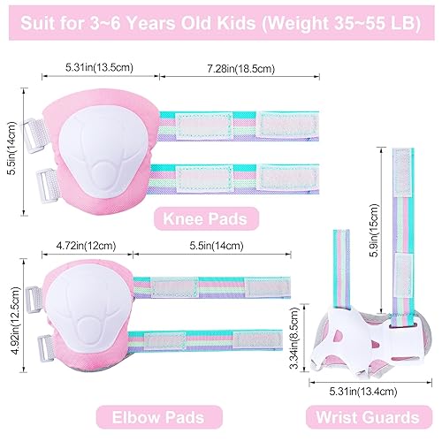 Miniatura 6 de FIODAY Rodilleras para niños, rodilleras y coderas, muñequeras ajustables para patinaje en línea, ciclismo, monopatín, scooter de 3 a 8 años