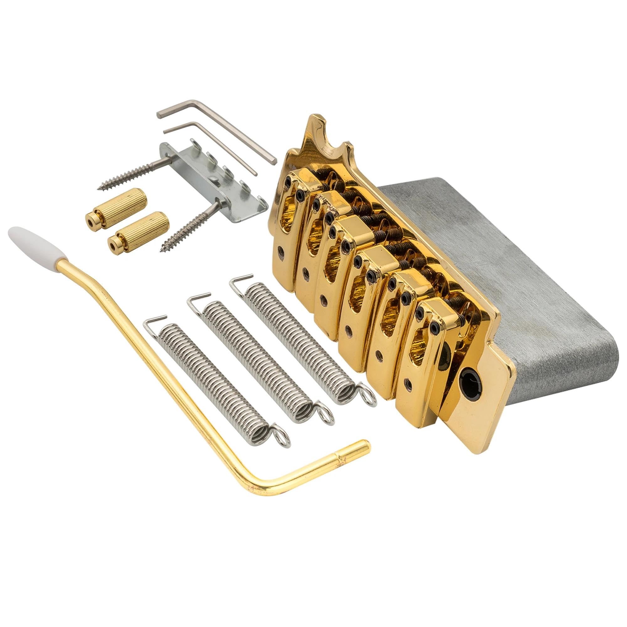 Ponte Per Chitarra Braccio Pop-in A 2 Punti Con Ponte Tremolo A Sella Individuale Da 52,5 Mm Per Parti Di Ricambio Chitarra(Gold)