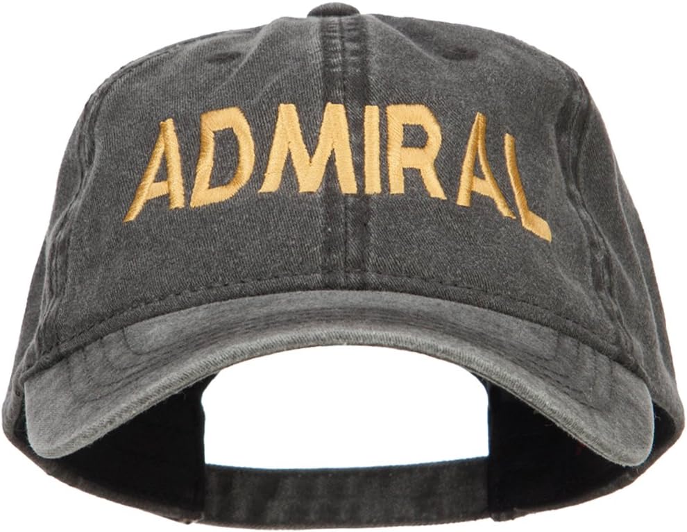 e4Hats.com Admiral Embroidered Washed Buckle Cap