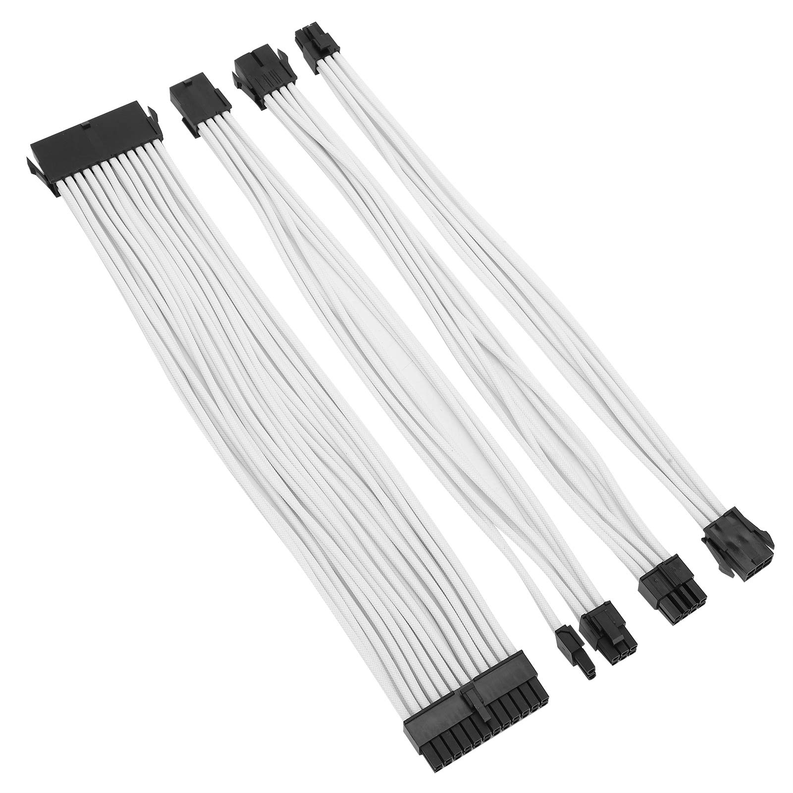 Kit básico de Cables de extensión, Cable de extensión para Fuente de alimentación, Cable de Fuente de alimentación de computadora con Funda de 18 AWG y Nailon Trenzado Ultra,
