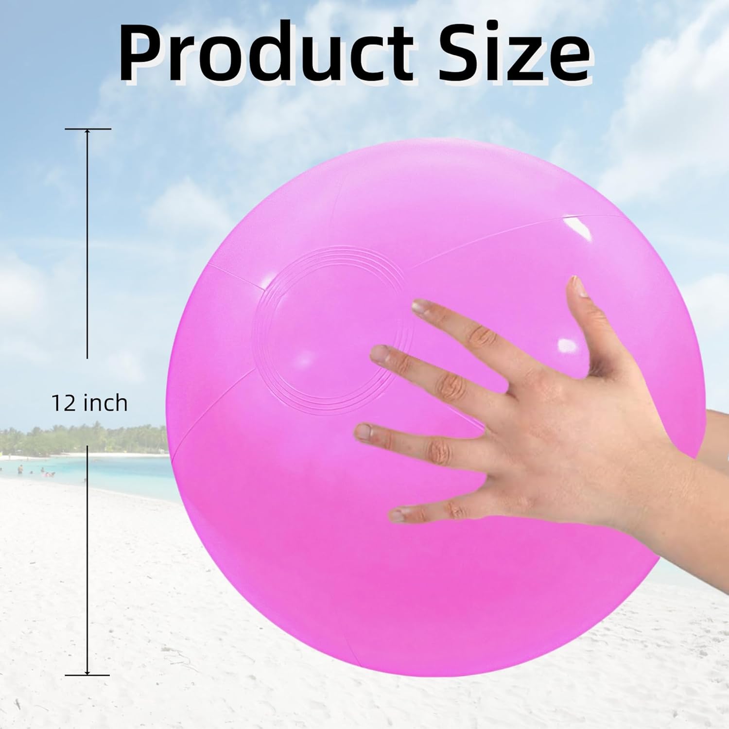 3 Pack Beach Balls, Large Inflatable Beach Balls Bulk for Parties, Beach, Pools & Play