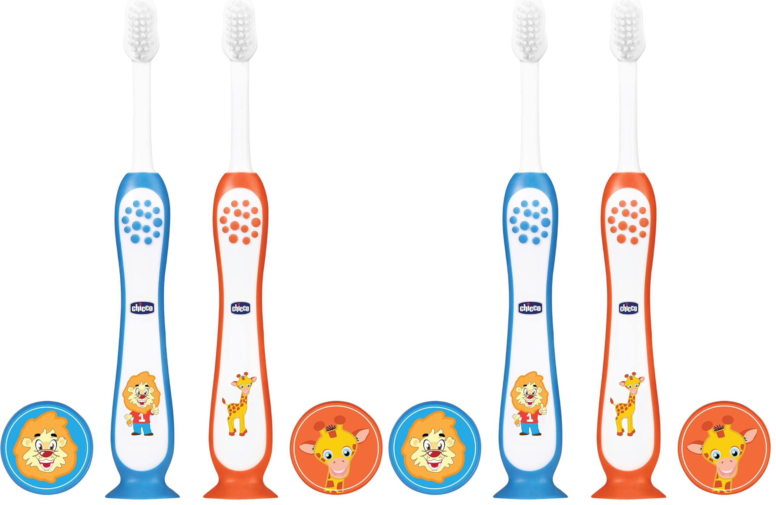 Chicco Toothbrush Set Blue + Orange 3Y-8Y (Pack of 2)-image-13
