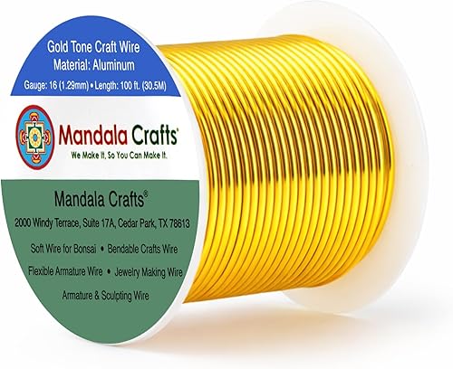 Vista 340 de Mandala Crafts - Alambre de aluminio anodizado de calibre 10 para manualidades de joyería - 32 pies de alambre flexible de cobre coloreado - Doble