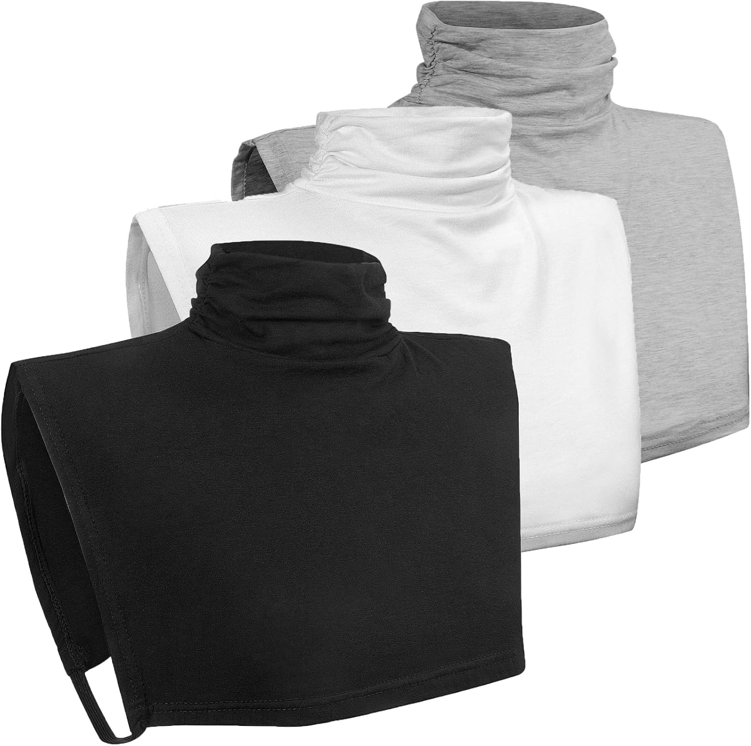 Women's Pleated Fake Turtleneck Dickey Detachable Collar Dickey Half Top Mock Blouse Collar Shirts