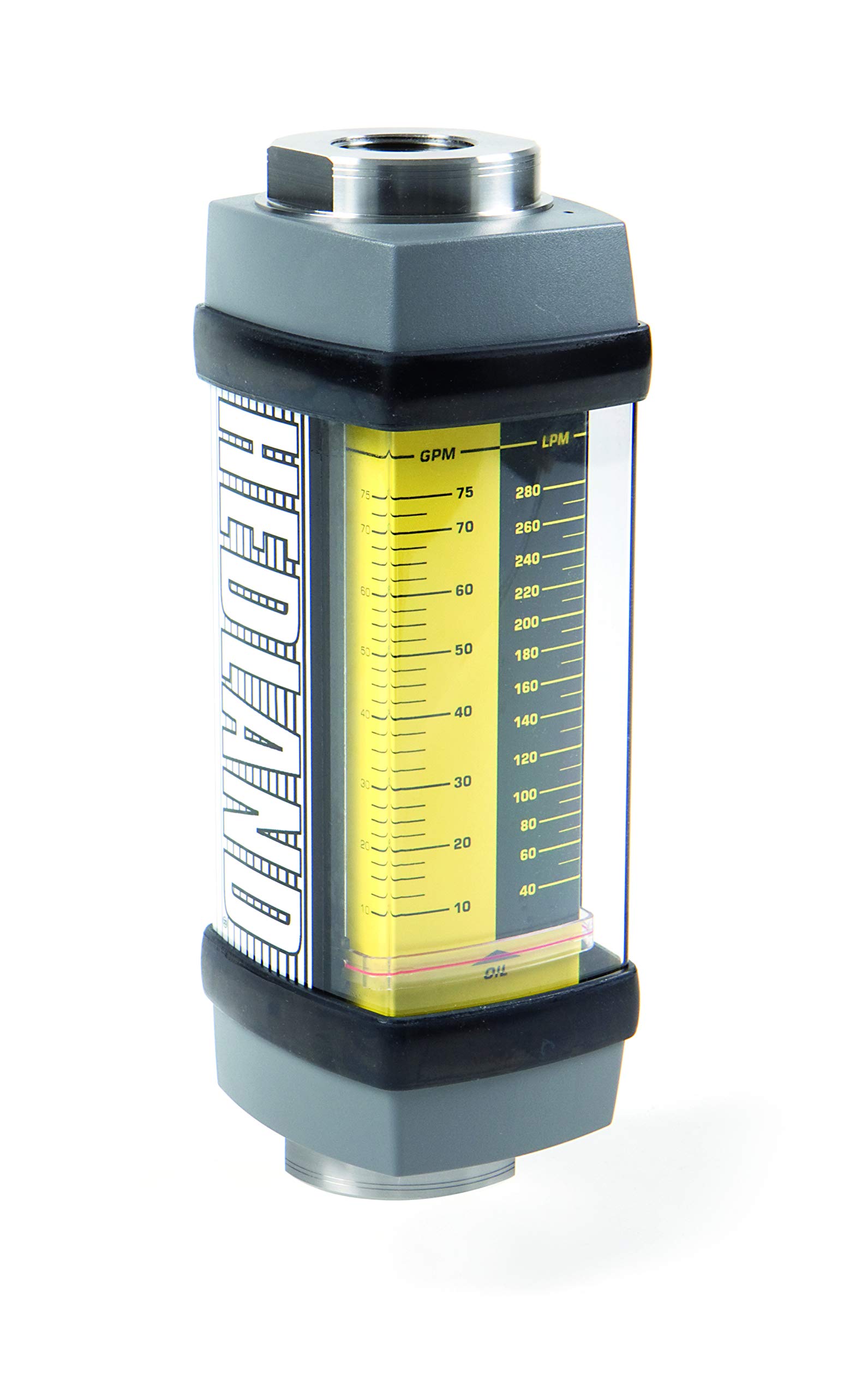 Hedland Variable Area Flow meter for Oil and Petroleum: 1/2" BSP, Stainless Steel (2-19 litre/min)