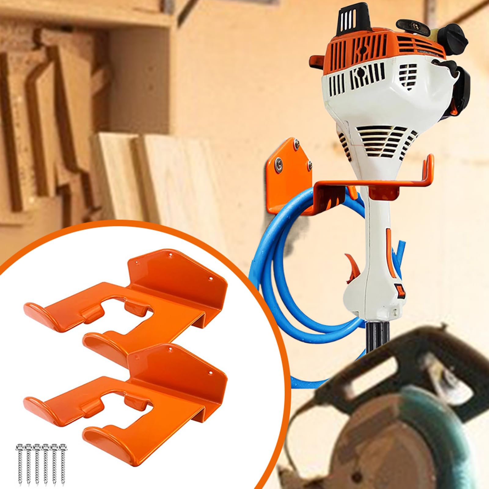 Weedater Hanger - Colgador para deshierba, gancho para cortacésped | 2 unidades de organizador de pared resistente, almacenamiento de utilidad de garaje para recortadora de setos, herramienta el