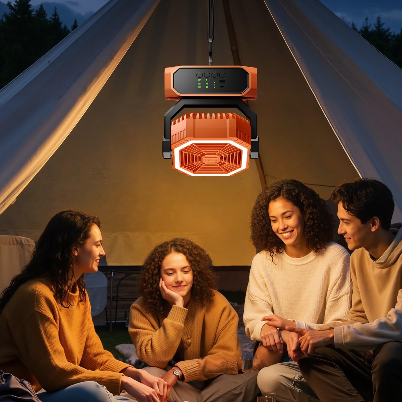 Ventilatore portatile da campeggio 20000 mAh 10000 mAh ricaricabile a batteria con luce LED e telecomandi LED Lanternn Fan