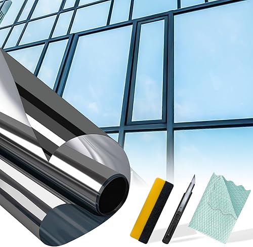 Miniatura 7 de Niviy Película de privacidad para ventana, película de vidrieras, calcomanías decorativas de ventana de arco iris, no adhesivas, para la oficina en