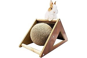 BNOSDM Rabbit Nail Scratch Pad: 2-in-1 Natural Sisal Scratching Ball & Cardboard for Indoor Rabbits