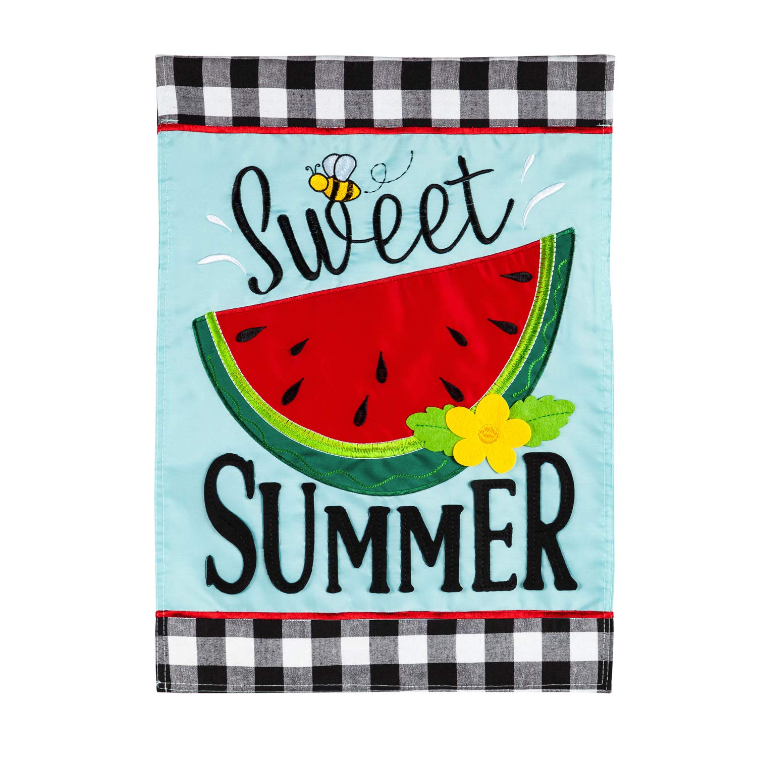 Evergreen Flag Beautiful Sweet Summer Watermelon Applique Garden Flag - 13 x 1 x 18 Inches Fade and Weather Resistant Outdoor Decoration For Homes, Yards and Gardens
