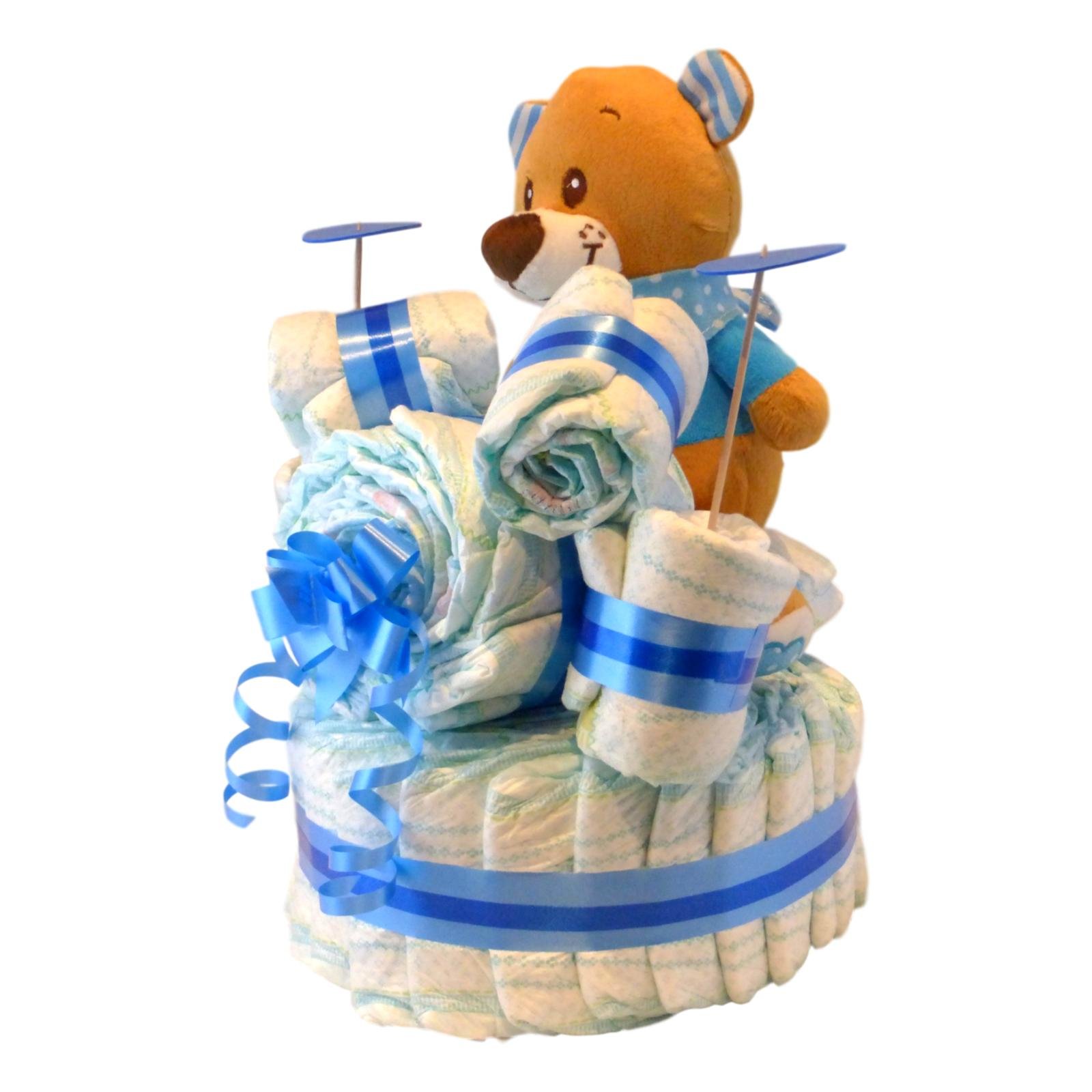Torta Di Pannolini a Forma Di Tamburo Musicale Per Bambino