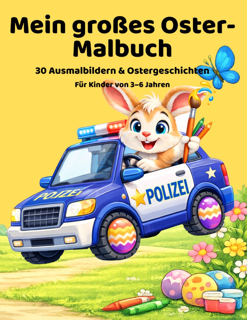 Mein großes Oster-Malbuch: 30 Ausmalbilder mit lustigen Ostergeschichten für Kinder von 3 - 6 Jahren