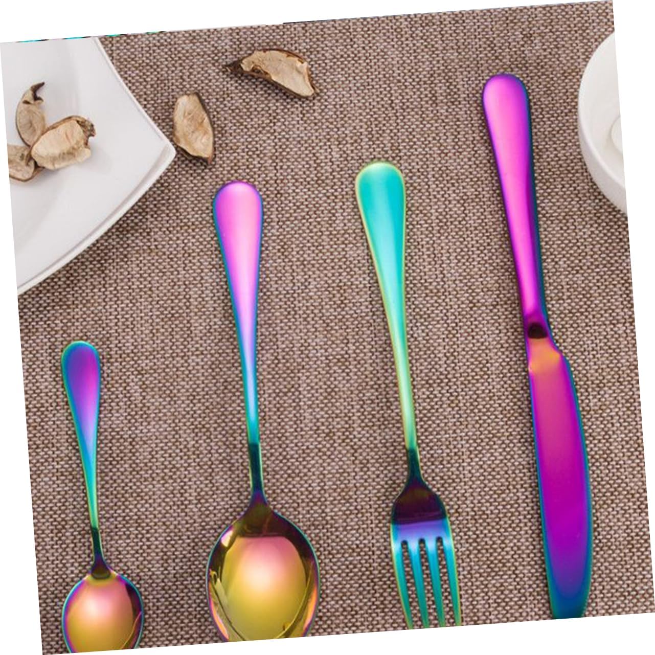 Stainless Steel Cutlery Set with Colorful Finish and Luxury Wooden Box for Home Restaurant and Party Use Includes Spoons Forks and Knives Dishwasher Safe