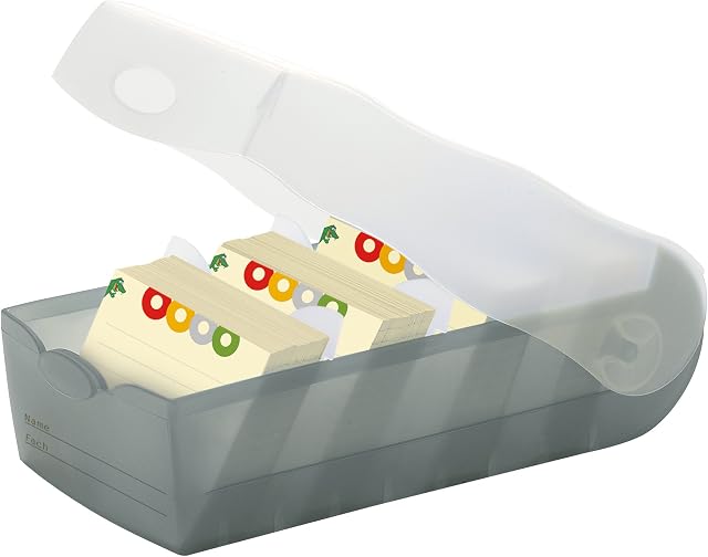 HAN 997-693, CROCO Flashcard Index Box. For learning vocabulary in an ingeniously simple way, A7, translucent grey