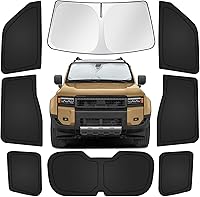 Vista 68 de Parasoles para ventanas de auto para bebé, 4 unidades de 20 x 12 pulgadas, adherencia estática, cubiertas para ventanas laterales, frontales